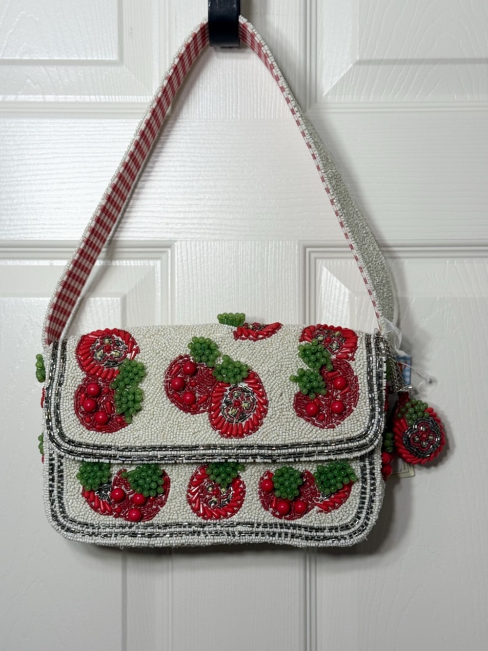 Vintage Style Beaded Tomato Purse 🍅 Handmade Fruit Bag Cottagecore NWOT